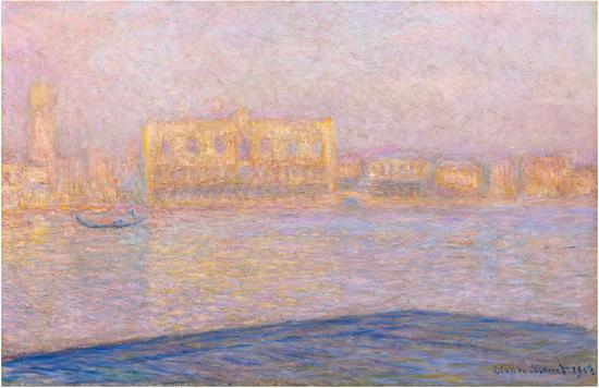 克勞德·莫奈（Claude Monet），《從圣喬治·馬焦雷島觀總統(tǒng)府》(Le Palais Ducal vu de Saint-Georges Majeur)，1908 圖片：Courtesy Sotheby's