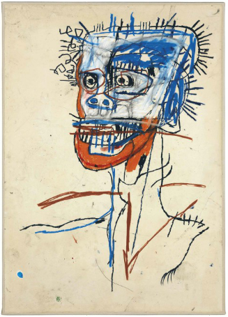 讓-米歇爾·巴斯奎特（Jean-Michel Basquiat），《無(wú)題，狂人頭像》（Untitled，Head of Madman），1982 圖片：Courtesy Sotheby`s