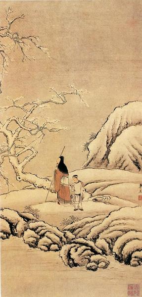 清 蕭晨 《踏雪尋梅圖》 青島博物館藏