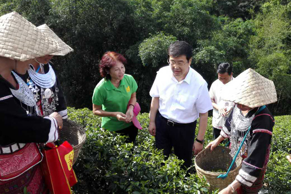 巴特爾在五指山市通什鎮番賽村調研少數民族發展資金產業扶貧項目