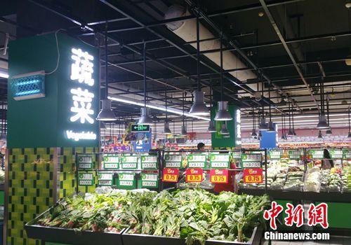 超市里的蔬菜區。<a target='_blank' href='http://www.chinanews.com/' >中新網</a>記者 李金磊 攝