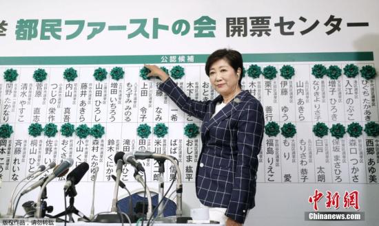 資料圖：東京女知事小池百合子。