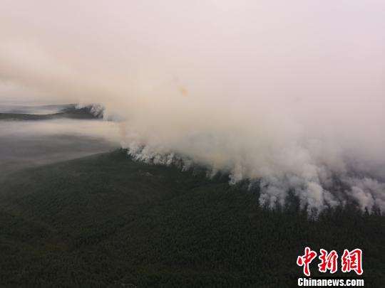 圖為大興安嶺金河火場航拍畫面。重點國有林管理局防滅火指揮部供圖