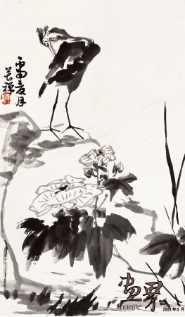 墨筆花鳥-72×42.5cm--李苦禪