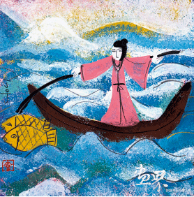 漁光曲-35×35cm-2013年-丁立人